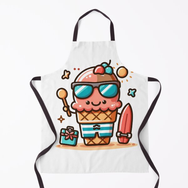 Item preview, Kawaii Ice Cream Maker With Beach Shorts And Sunglasses designed and sold by CanvasCutie.