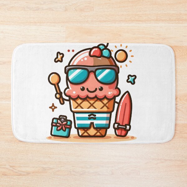 Item preview, Kawaii Ice Cream Maker With Beach Shorts And Sunglasses designed and sold by CanvasCutie.
