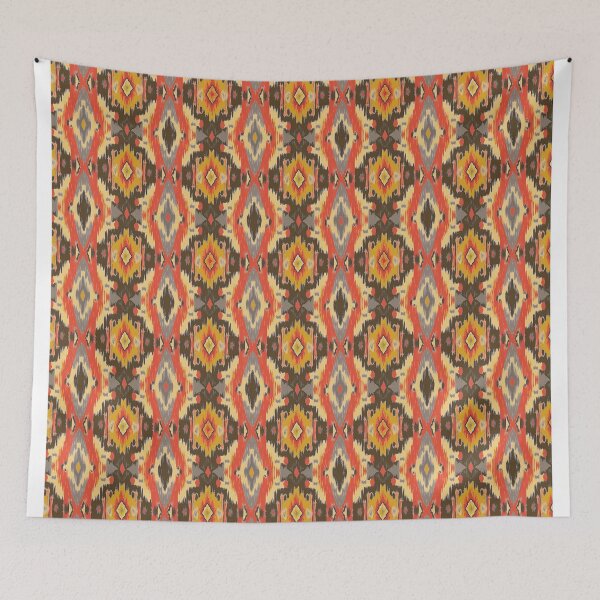 Item preview, Ikat style pattern orange brown designed and sold by Alessandro Remo Mazzoni Remotextiles.