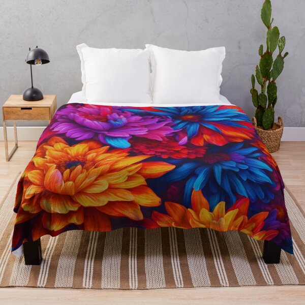 Item preview, Floral Explosion Art | Vibrant Colorful Flowers designed and sold by colorvisionart.