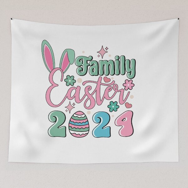 Item preview, Hoppy Family Fun: Retro "Family Easter 2024" Design designed and sold by artandwaves.