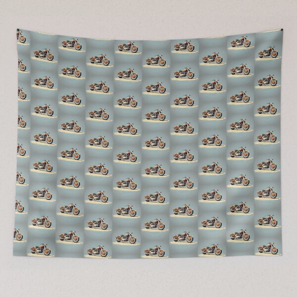 Item preview, ORANGE CLASSIC MOTORCYCLE designed and sold by AmazingBackDrop.