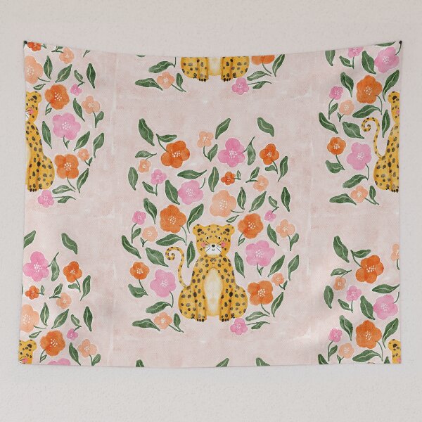 Item preview, Adorable Floral Cheetah: Charming Watercolor Illustration designed and sold by AKart19.