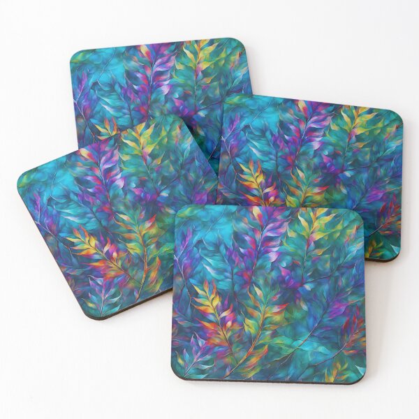 Item preview, Holographic Aquatic Foliage Art | Iridescent Botanical Print designed and sold by colorvisionart.
