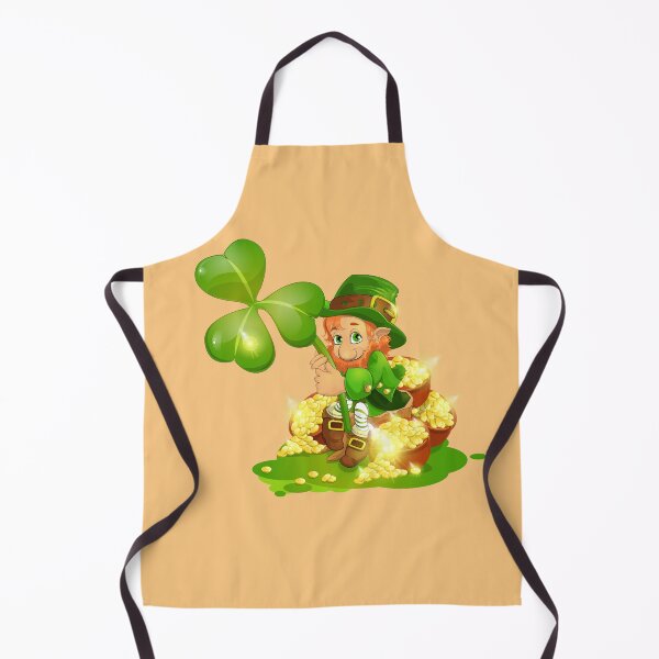 Item preview, Saint Patrick's Day A bearded leprechaun in a hat with a clover sits on gold designed and sold by JaroDesign2023.