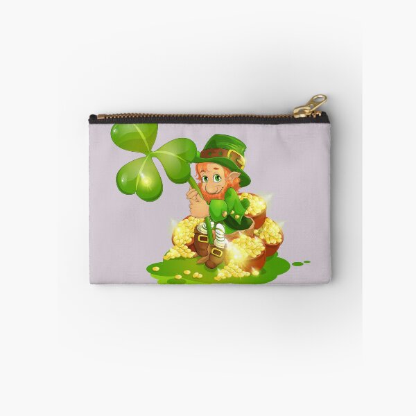 Item preview, Saint Patrick's Day A bearded leprechaun in a hat with a clover sits on gold designed and sold by JaroDesign2023.