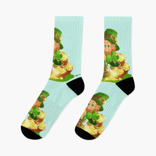 Item preview, Saint Patrick's Day A bearded leprechaun in a hat with a clover sits on gold designed and sold by JaroDesign2023.