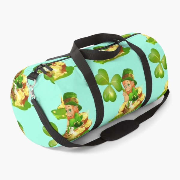 Item preview, Saint Patrick's Day A bearded leprechaun in a hat with a clover sits on gold designed and sold by JaroDesign2023.