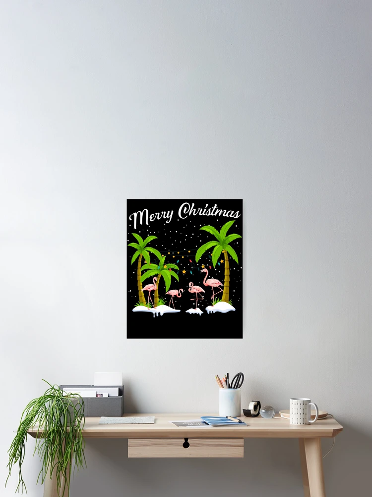 Imagen 2 de 3, Póster con la obra Merry Christmas Palm Trees Flamingo Tropical Christmas Gear, diseñada y vendida por DynamicDesign.