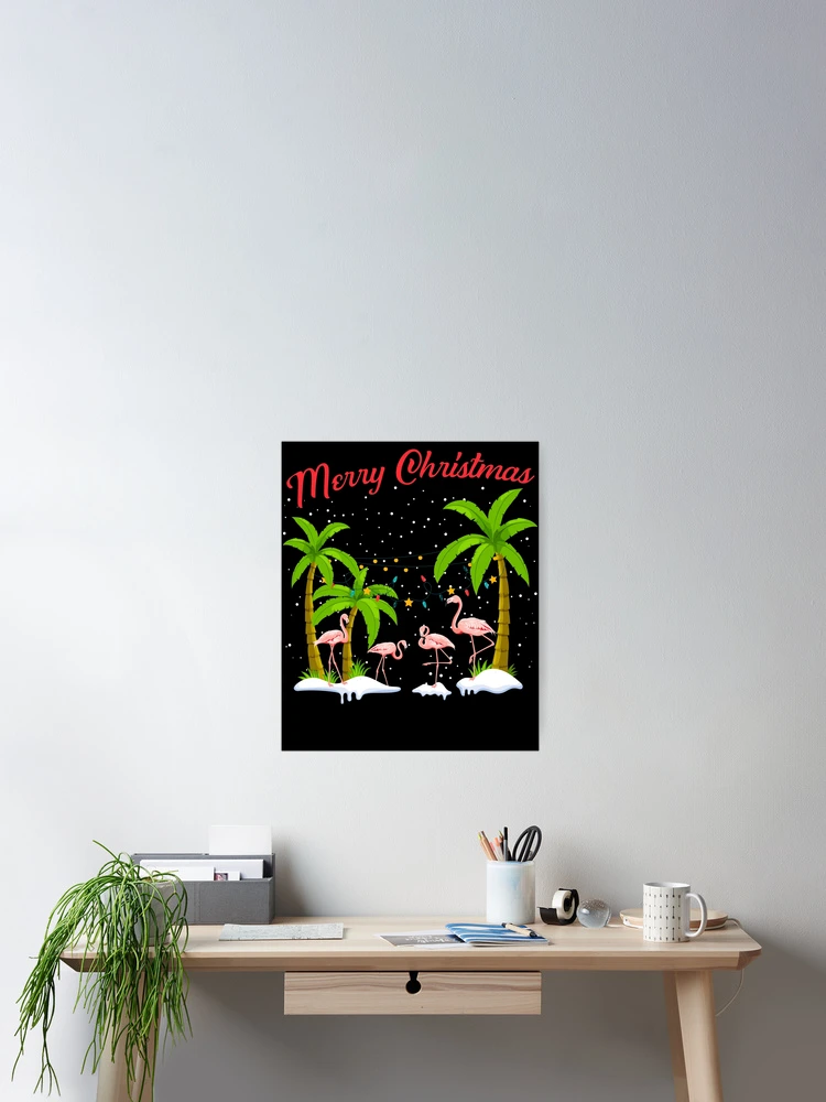 Imagen 2 de 3, Póster con la obra Merry Christmas Palm Trees Flamingo Tropical Christmas Gear, diseñada y vendida por DynamicDesign.