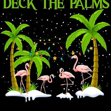 Imagen de la obra Deck The Palms Flamingos Christmas Palm Trees Deck The Palms Gear de DynamicDesign