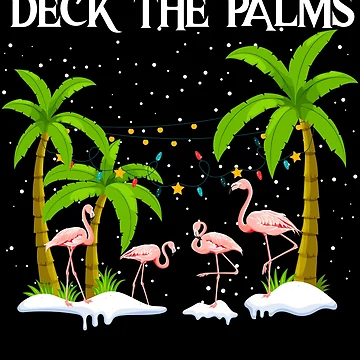 Imagen de la obra Deck The Palms Flamingos Christmas Palm Trees Deck The Palms Gear de DynamicDesign