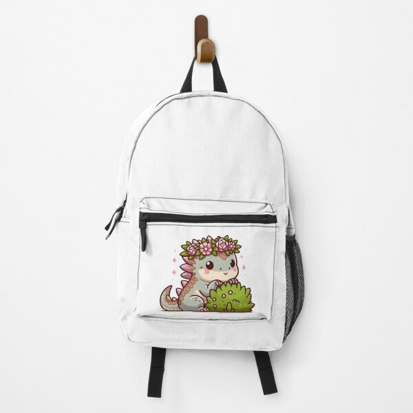 Item preview, Kawaii Bashful Basilisk With A Flower Crown designed and sold by CanvasCutie.