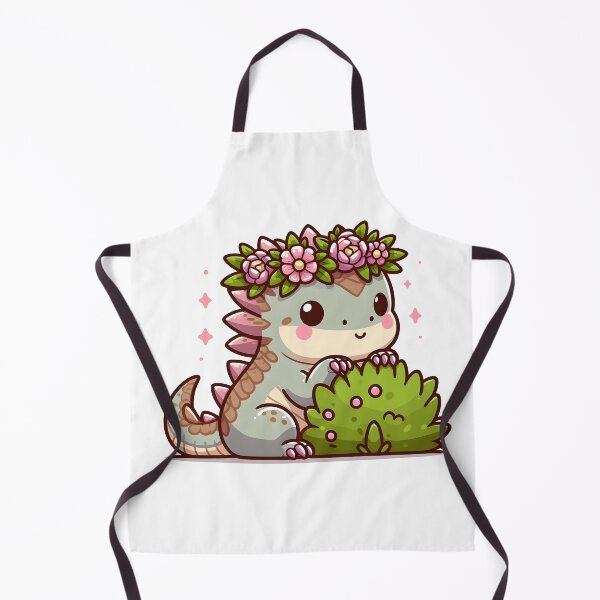 Item preview, Kawaii Bashful Basilisk With A Flower Crown designed and sold by CanvasCutie.