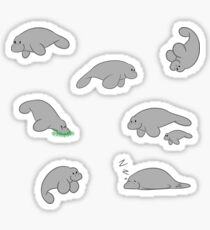 A friendly herd of Manatees Sticker