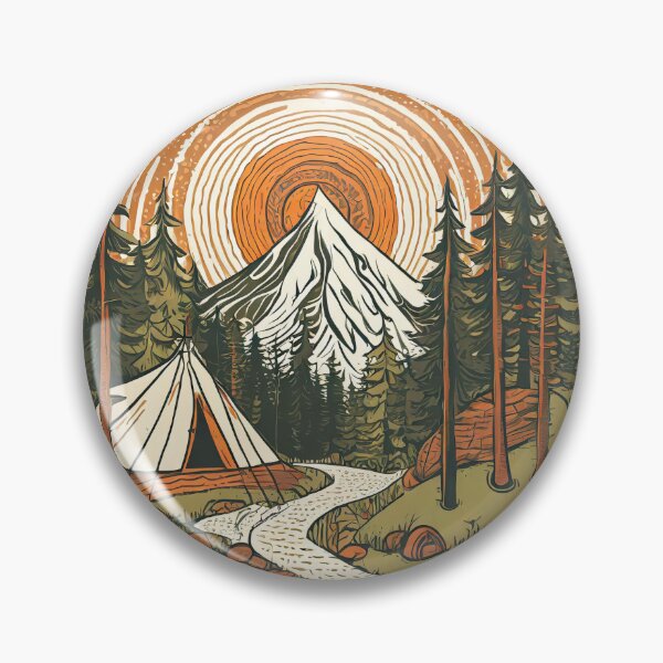 Item preview, Mountains and Forest Badge designed and sold by Klysztof.
