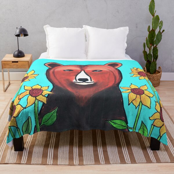 Item preview, Meditating Bear with Sunflowers designed and sold by naiveartbymax.