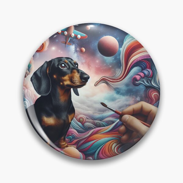 Artikelvorschau, Dachshund Marvel: Surrealist Edition entworfen und verkauft von PawspectCreate.