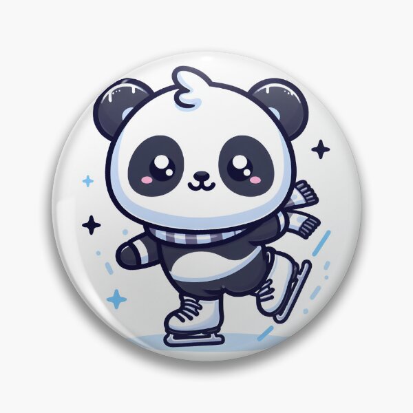 Item preview, Kawaii Panda With Ice Skates designed and sold by CanvasCutie.