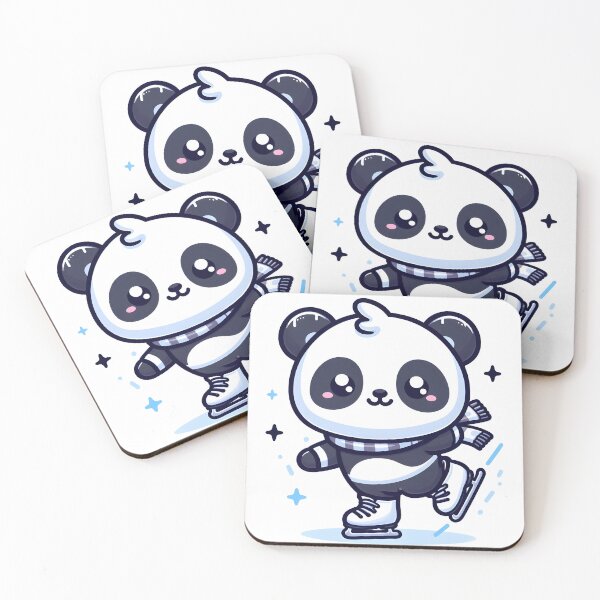 Item preview, Kawaii Panda With Ice Skates designed and sold by CanvasCutie.