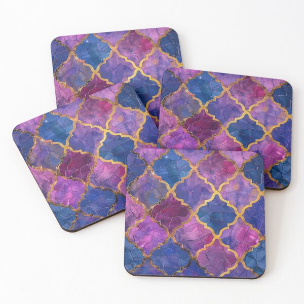 Item preview, Light Magenta, Blue & Ocher Decorative Morrocan Tile Pattern  designed and sold by GrinGalore.