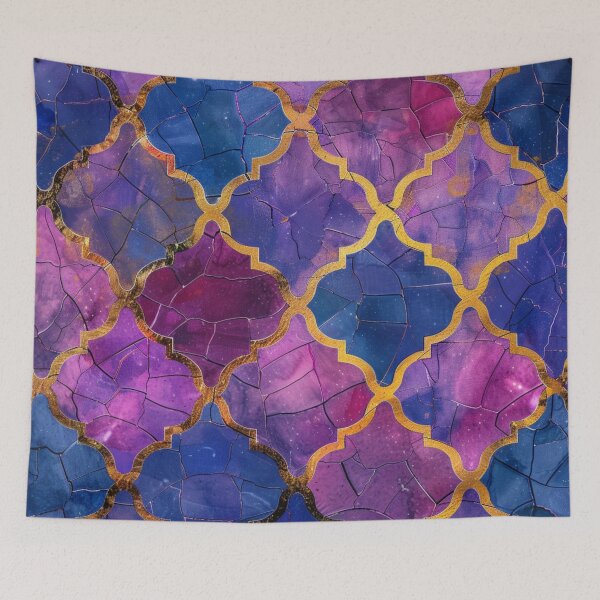 Item preview, Light Magenta, Blue & Ocher Decorative Morrocan Tile Pattern  designed and sold by GrinGalore.