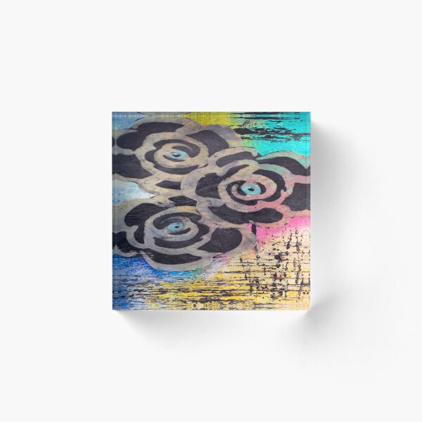 Abstract Roses Acrylic Block
