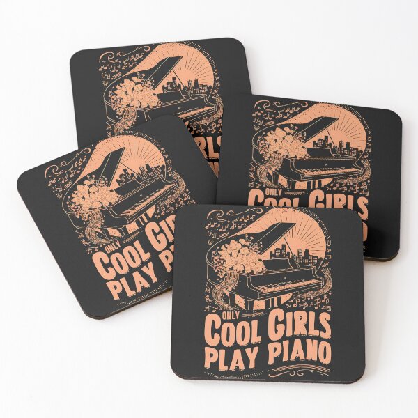 Item preview, Cool Girls Play Piano - Peachy Color designed and sold by curledup-cat.