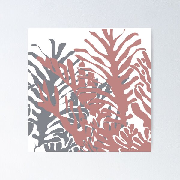 Palms in dusty blue and pink Poster
