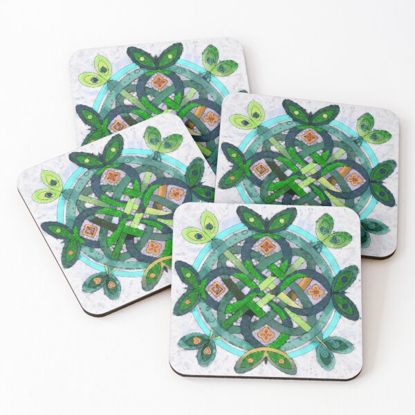 Item preview, Knotwork with butterflies - version with background designed and sold by Mustela erminea.