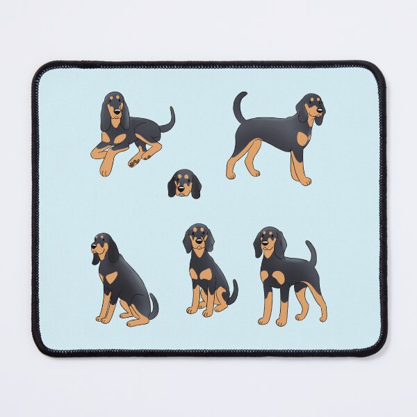 Item preview, Black and tan coonhound dog pack designed and sold by Yaragold.
