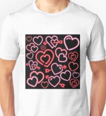 NEON black hearts Unisex T-Shirt