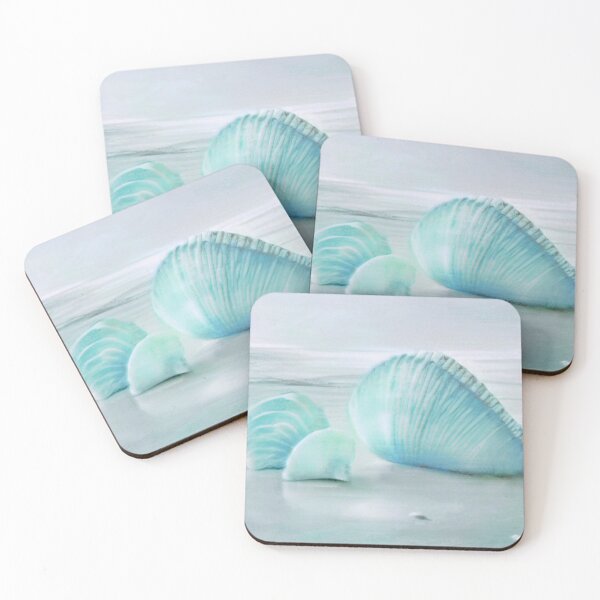Item preview, Seashells On The Beach.  Abstract Seascape In Turquoise Blue  designed and sold by Pretty-Bird.