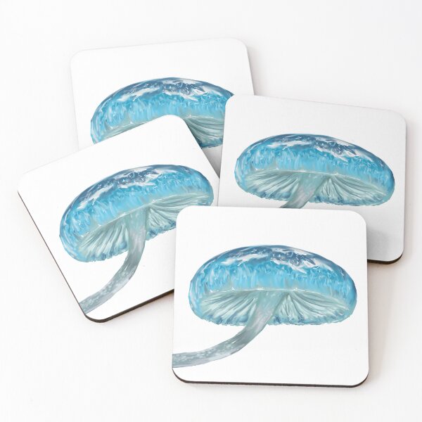 Item preview, Blue Mushroom - Mycena Interrupta designed and sold by ElomaArts.