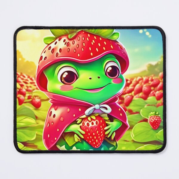 Item preview, Strawberry Frog: Adorable Chibi Cartoon designed and sold by Health And Fitness Posts e-Store.