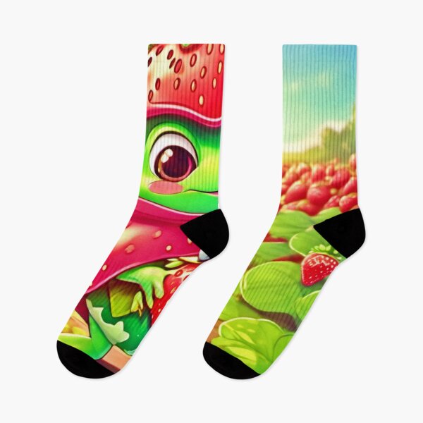 Item preview, Strawberry Frog: Adorable Chibi Cartoon designed and sold by Health And Fitness Posts e-Store.