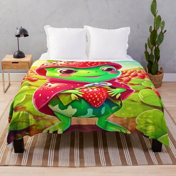 Item preview, Strawberry Frog: Adorable Chibi Cartoon designed and sold by Health And Fitness Posts e-Store.