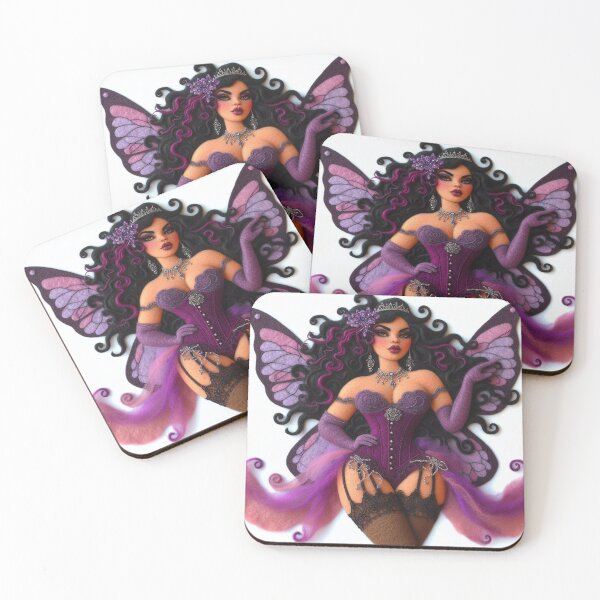 Item preview, Seductive Purple Burlesque Butterfly Fairy designed and sold by FairytalePress.