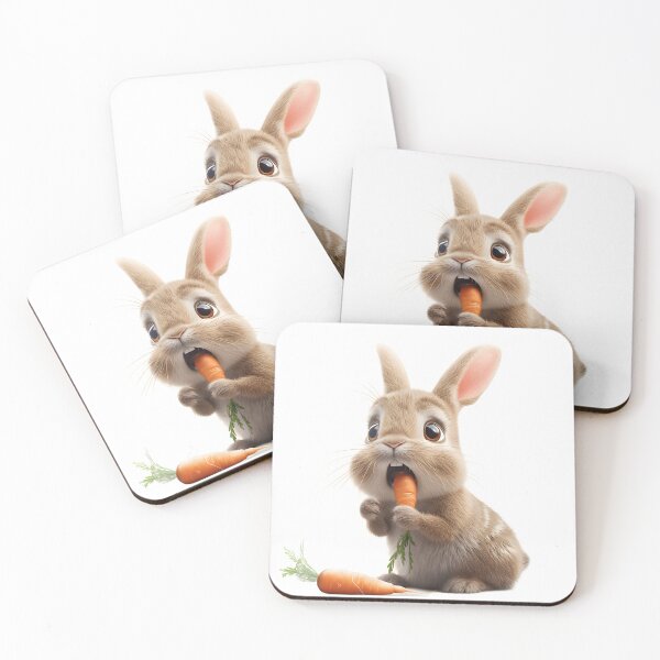 Item preview, A surprised bunny caught munching on a carrot, eyes wide designed and sold by mazur301.