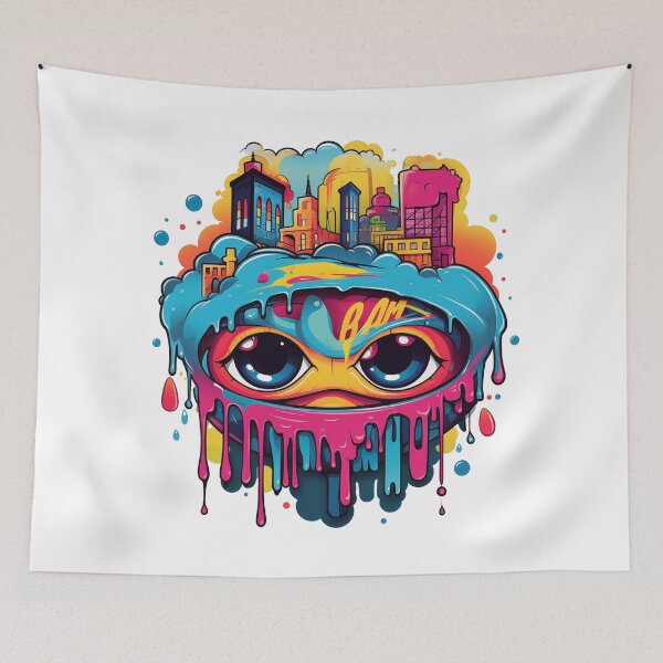 Item preview, Graffiti style urban dissatisfied eyes and city ontop 90s designed and sold by slemfiskz.