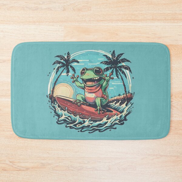 Item preview, a frog and sunglasses riding waves at the beach designed and sold by Firas Aljazzar.