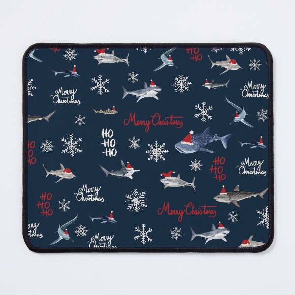 Item preview, MERRY CHRISTMAS FROM SHARKS-navy blue designed and sold by BEATRIZ ABAITUA.