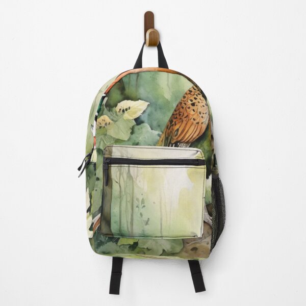 Item preview, Pheasant bird in green forest watercolor painting  designed and sold by shokA Design.