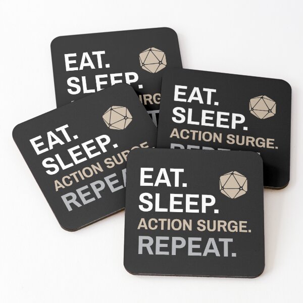 Item preview, D&D Fighter Action Surge - Eat Sleep Repeat designed and sold by sunburstrpg.