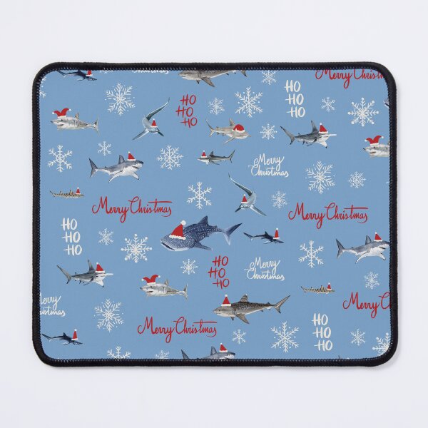 Item preview, MERRY CHRISTMAS FROM SHARKS-light blue designed and sold by BEATRIZ ABAITUA.