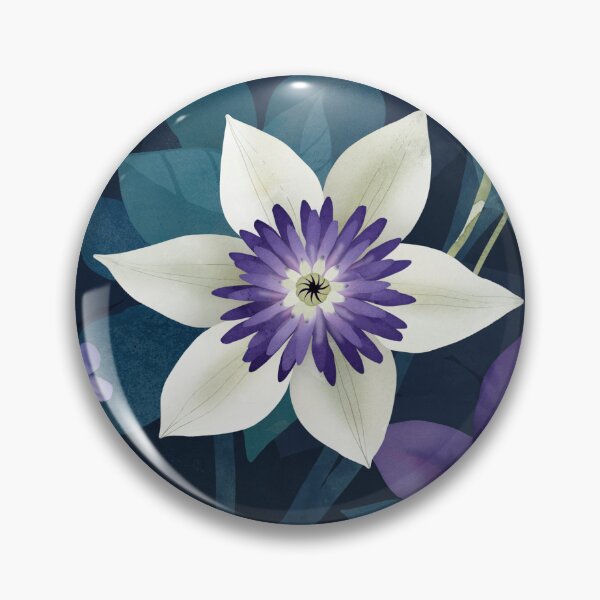 Item preview, Clematis vines and Liverleaf Anemone flower designed and sold by adenaJ.