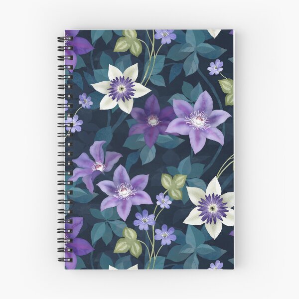 Item preview, Clematis vines and Liverleaf Anemone flower designed and sold by adenaJ.