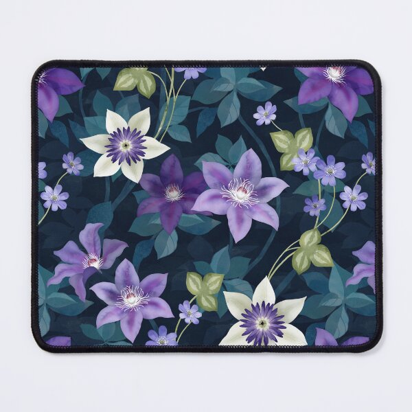 Item preview, Clematis vines and Liverleaf Anemone flower designed and sold by adenaJ.