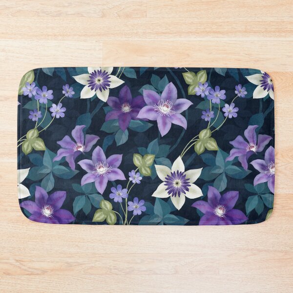 Item preview, Clematis vines and Liverleaf Anemone flower designed and sold by adenaJ.