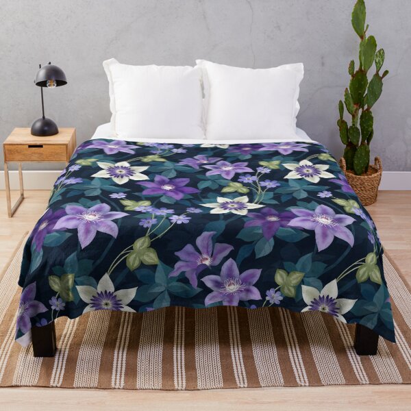 Item preview, Clematis vines and Liverleaf Anemone flower designed and sold by adenaJ.